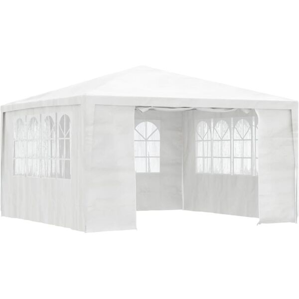 vidaxl gazebo professionale con pareti 4x4 m bianco 90 g/m²