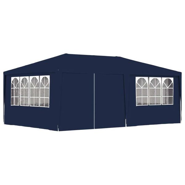 vidaxl gazebo professionale con pareti 4x6 m blu 90 g/m²