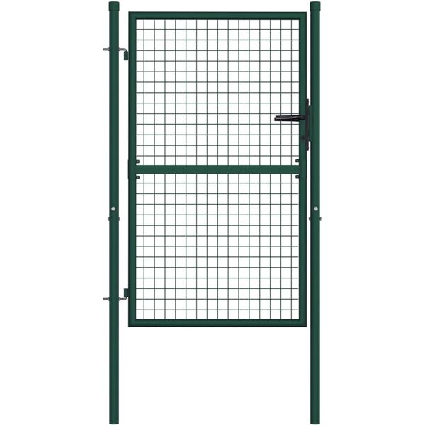 vidaxl cancello per recinzione in acciaio 100x125 cm verde