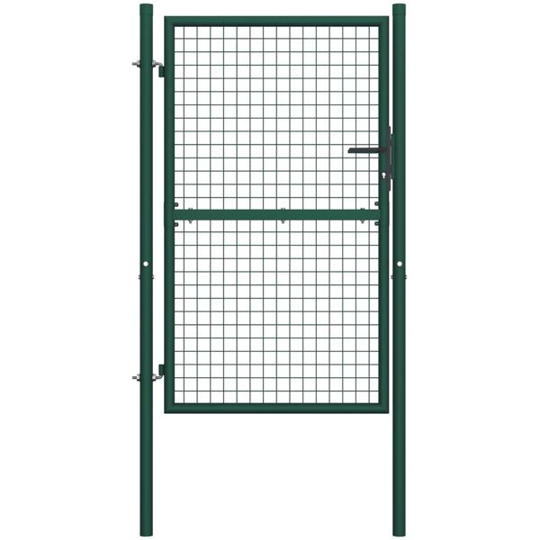 vidaxl cancello per recinzione in acciaio 100x175 cm verde