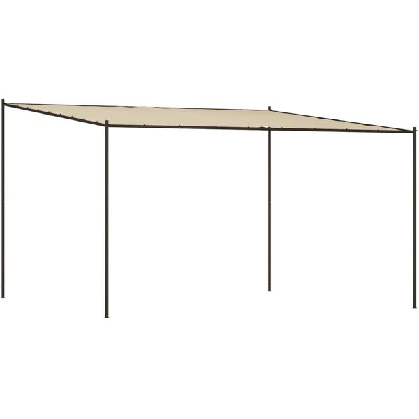 vidaxl gazebo beige 4x4 m 180 g/m² tessuto e acciaio