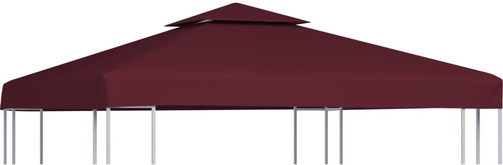 vidaxl copertura superiore per gazebo a 2 strati 310g/m² 3x3m bordeaux