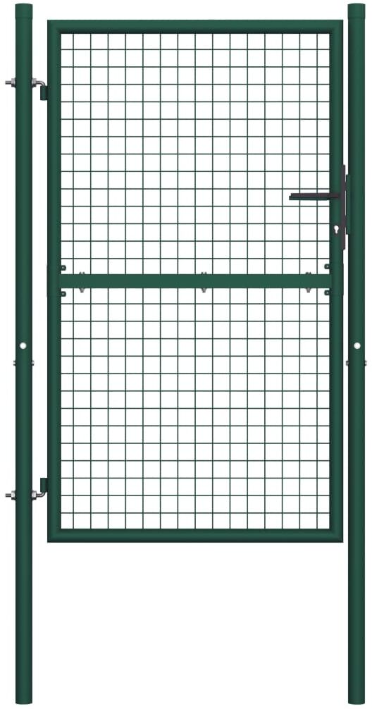 vidaxl cancello per recinzione in acciaio 100x150 cm verde