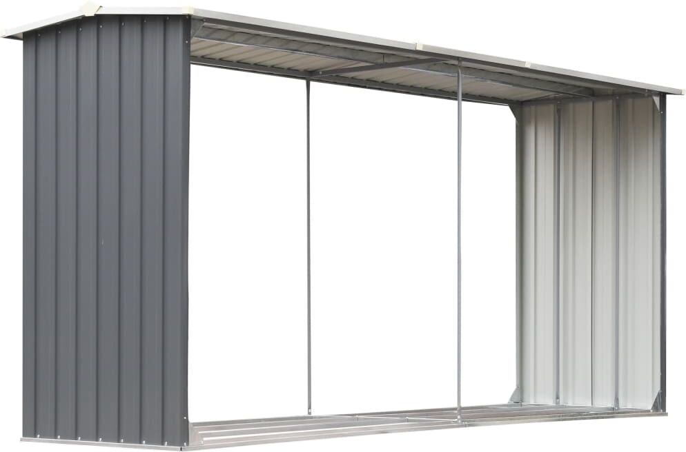 vidaXL Capannone da Giardino in Acciaio Zincato 330x92x153cm Grigio