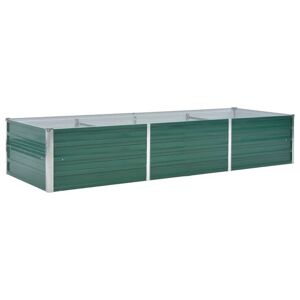 vidaXL Letto Rialzato Giardino in Acciaio Zincato 240x80x45 cm Verde