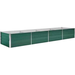 vidaXL Letto Rialzato Giardino in Acciaio Zincato 320x80x45 cm Verde