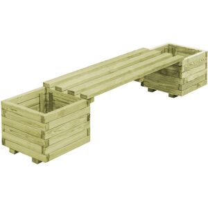 vidaXL Fioriera da Giardino con Panca in Legno di Pino Impregnato