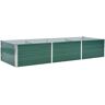 vidaXL Letto Rialzato Giardino in Acciaio Zincato 240x80x45 cm Verde