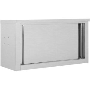 vidaXL Armadio da Cucina con Ante Scorrevoli 90x40x50cm Acciaio Inox