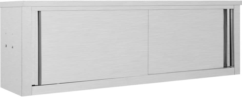 vidaxl armadio da cucina ad ante scorrevoli 150x40x50cm acciaio inox