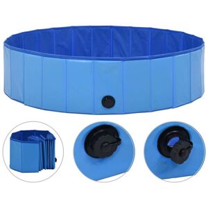 vidaXL Piscina per Cani Pieghevole Blu 120x30 cm in PVC