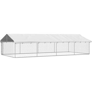 vidaXL Gabbia per Cani da Esterno con Tetto 600x300x150 cm