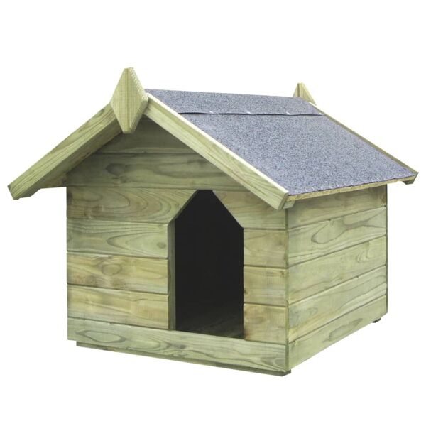 vidaxl cuccia per cane da esterno con tetto apribile pino impregnato