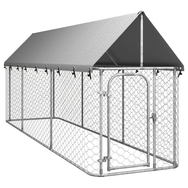 vidaxl gabbia per cani da esterno con tetto 400x100x150 cm