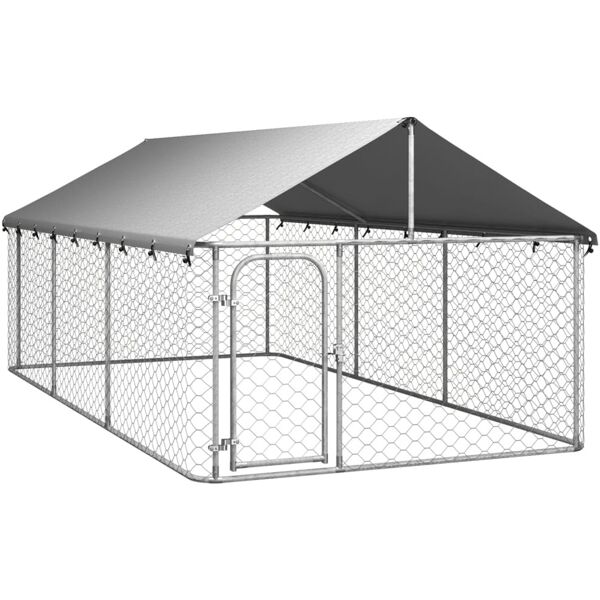 vidaxl gabbia per cani da esterno con tetto 400x200x150 cm