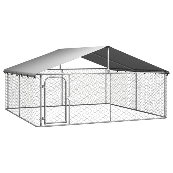 vidaxl gabbia per cani da esterno con tetto 300x300x150 cm