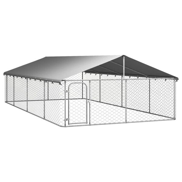 vidaxl gabbia per cani da esterno con tetto 600x300x150 cm
