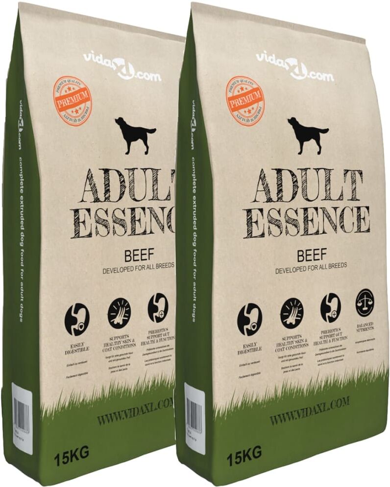 vidaxl cibo secco per cani premium adult essence beef 2 pz 30 kg