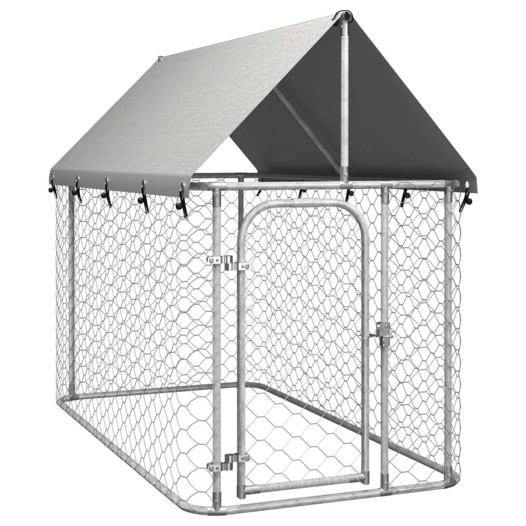 vidaxl gabbia per cani da esterno con tetto 200x100x150 cm