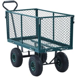 vidaXL Carrello a Mano da Giardino Verde 350 kg