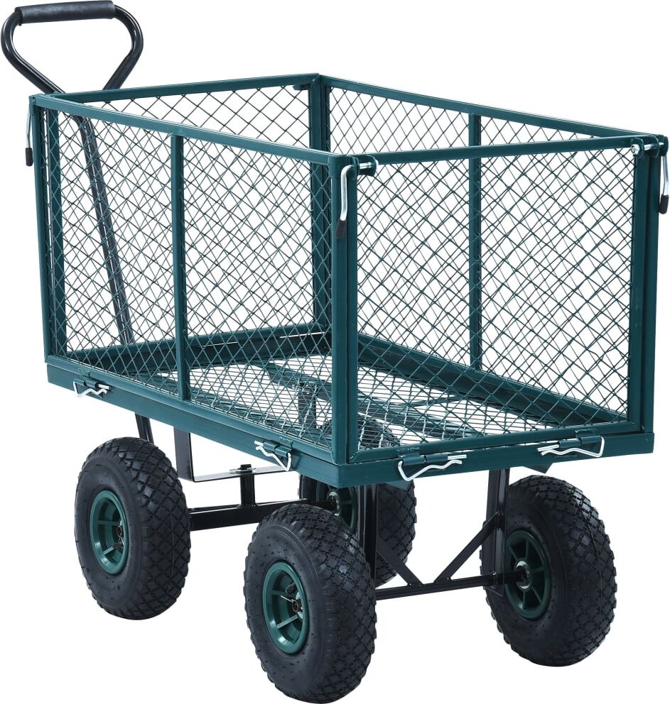 vidaXL Carrello a Mano da Giardino Verde 350 kg