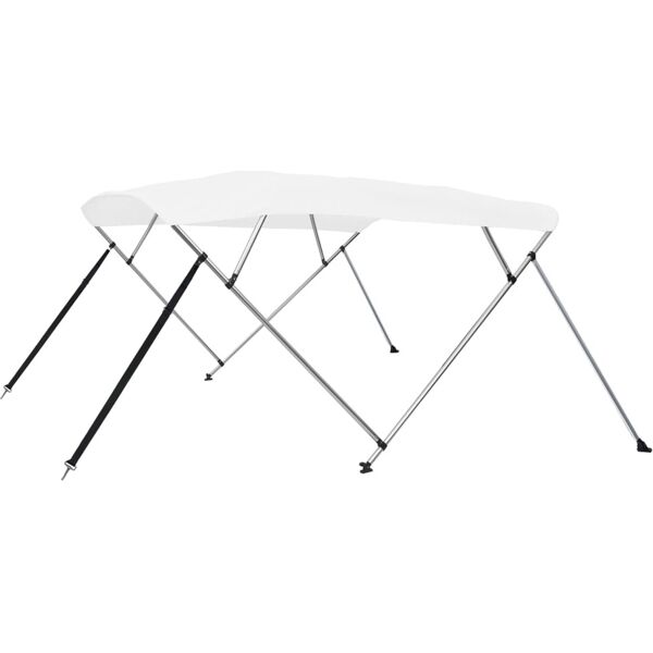 vidaxl bimini di prua con tendalino a 4 archi bianco 243x196x137 cm