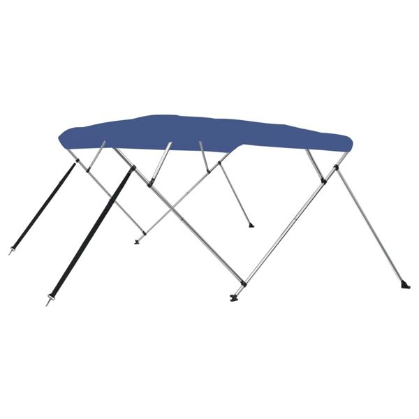 vidaxl bimini di prua con tendalino a 4 archi blu 243x196x137 cm