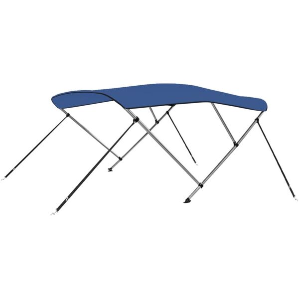 vidaxl bimini di prua con tendalino a 3 archi blu 183x196x137 cm