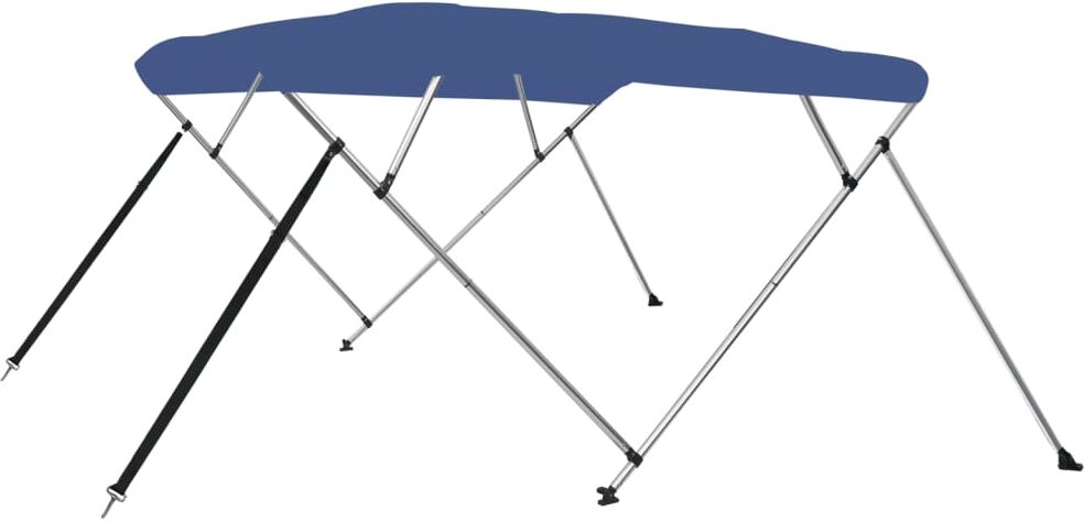 vidaXL Bimini di Prua con Tendalino a 4 Archi Blu 243x196x137 cm