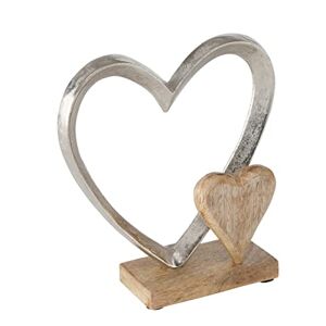 Boltze 2002881 - Espositore decorativo a forma di cuore Carolyn (in legno, per decorazione/idea regalo per compleanno + matrimonio, 18 x 7,5 x 22 cm, decorazione da tavola)