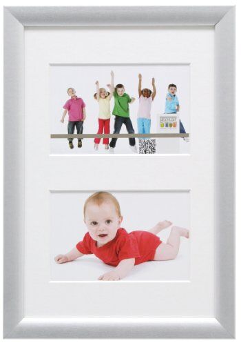 Deknudt Frames S54SD1-P2-20.0X30.0 - Cornice portafoto a 2 vani, in Legno, 20 x 30 cm, Colore Argento