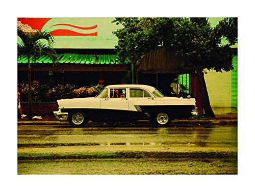 Komar - Quadro da Parete Cuba Car, per Soggiorno, Camera da Letto, Decorazione, Stampa Artistica Senza Cornice, Disponibile in 3 Misure, Wei, Schwarz, Bunt, P122B-40x30