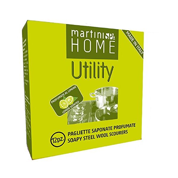martini spa martinispa home utility 0204b00 pagliette saponate profumate al limone, acciaio e sapone, argento, 14.5x14.5x4.9 cm, 12 unità