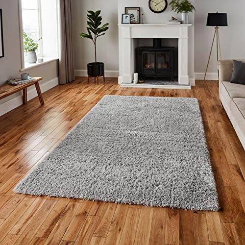 Think Rugs Repreve Recycled Shaggy Rug Tappeto, Grigio, 120 x 170 cm