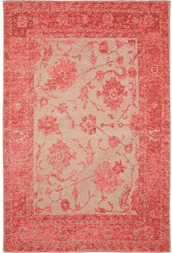 benuta Tappeto, 55% poliacrilico, 27% Poliestere, 17% Cotone, 1% Lattice, Colore: Rosso, 100x160 cm