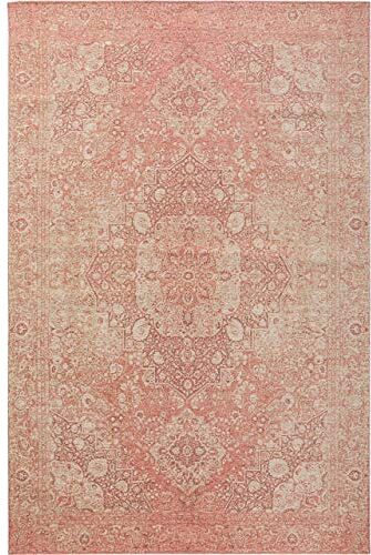 benuta Tappeto piatto Frencie rosa, 120 x 180 cm, stile vintage, 4053894806872