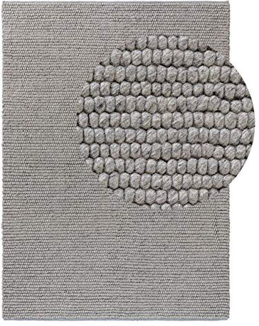 Benuta NATURALS - Tappeto in lana con perle, 120 x 170 cm, colore: Grigio