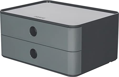 HAN 1120-19 - SMART-BOX ALLISON, cassettiera impilabile con 2 cassetti, colore: granite grey