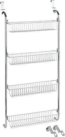 WENKO Scaffale per Porta, Metallo Cromato, 14 x 109 x 50 cm, Argento Lucido/Grigio Chiaro