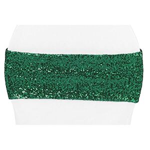 CV Linens 8150us Sequin Spandex Sedia Band-13cm x 30cm   Verde Smeraldo   1 Pc