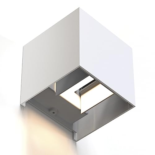 Hama - Lampada a parete WiFi, 6 W, luce bianca da 2700 a 6500° K, quadrata, bianco