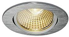 SLV rund, Indoor Deckeneinbauleuchte, Alu gebürstet, Incasso New TRIA Rotondo LED, Stelo, faretto, Lampada da soffitto / 1800-3000K 7,2W 430lm Alluminio dimmerabile 38 Gradi 7.2 W