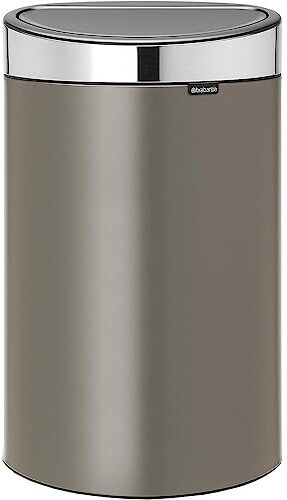 Brabantia Touch Bin New Pattumiera, 40 l, Platinum con Coperchio Inox Satinato