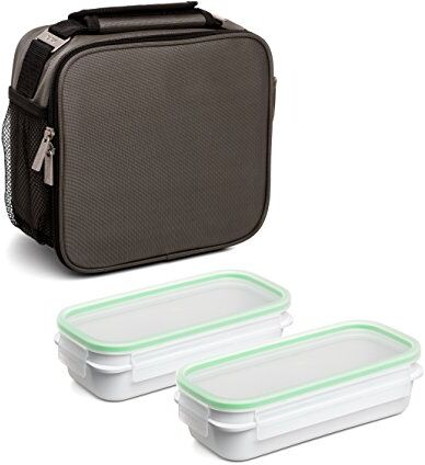 Tatay Urban Food Premium Borsa Termica Porta Pranzo,  4.7 L Capacita con 2 Contenitori Alimentari di 0.75L senza BPA, Grigio, Misure 25.5 x 11 x 24.5 cm