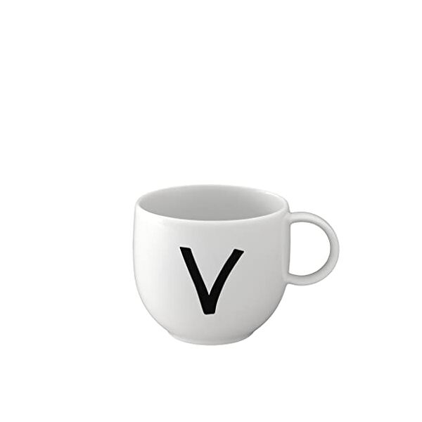 villeroy & boch like. by villeroy & boch - letters tazza mug v, 380ml, porcellana premium, bianca