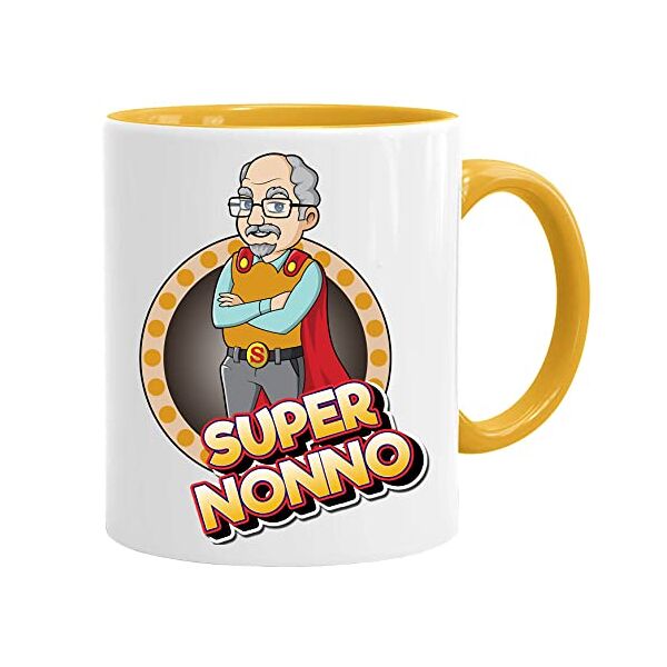 acen merchandise super hero tazza/mug - super nonno migliore del mondo - idee regali festa del papà/buon compleanno/tazze originali di caffè. ceramica 350 ml