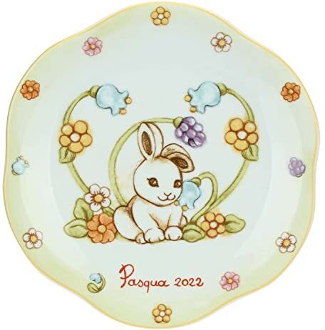 THUN - Piattino Limited Edition Pasqua 2022 - Linea Fiore in Fiore - Cucina, per la Tavola - Porcellana - 21x20x1,5cm h