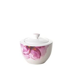 Villeroy & Boch - Rose Garden zuccheriera, 300ml, porcellana Premium, bianco/rosa