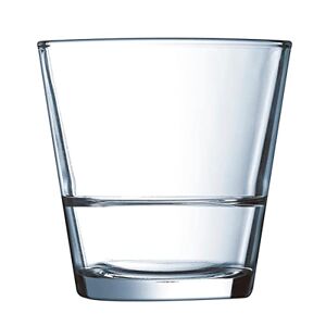 Arcoroc Stack Up Bicchieri da Whisky, Senza indicatore di riempimento, 83 mm