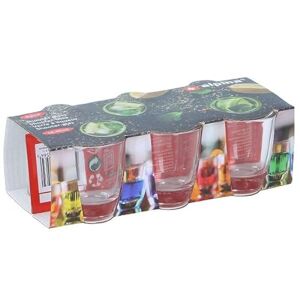 alpina Set di Bicchieri Shot 6 Pezzi - Bicchierini Liquore da 45 ml - Bicchierini Lavabili in Lavastoviglie - Perfetti per gli Shot e i Giochi di Bevute - Trasparenti - Vetro